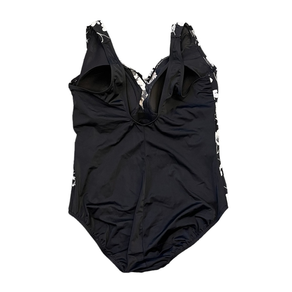 Great Lengths Swimsuit Sprigs And Blooms Floral Ruffled Surplice One Piece 20 - Picture 3 of 6